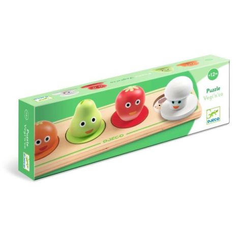 Puzzle din lemn Fructe si legume, Djeco - poza 1