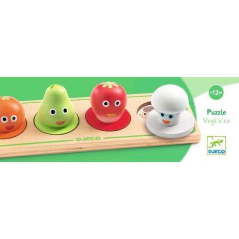 Puzzle din lemn Fructe si legume, Djeco - poza 2