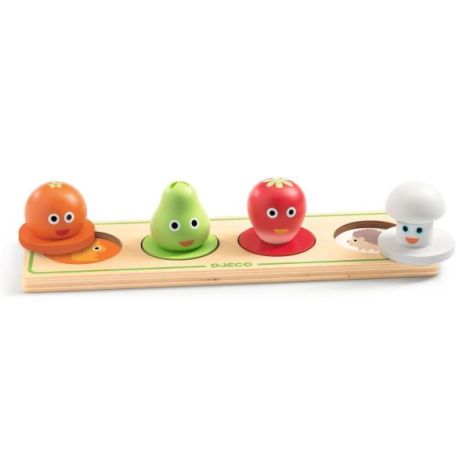 Puzzle din lemn Fructe si legume, Djeco - poza 3