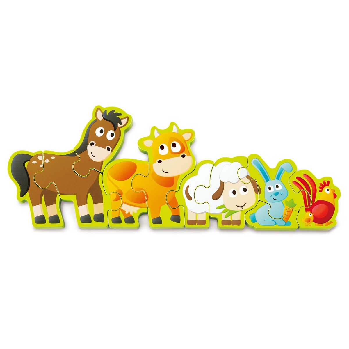 Puzzle din lemn Hape Numere si Animale de la Ferma - poza 1