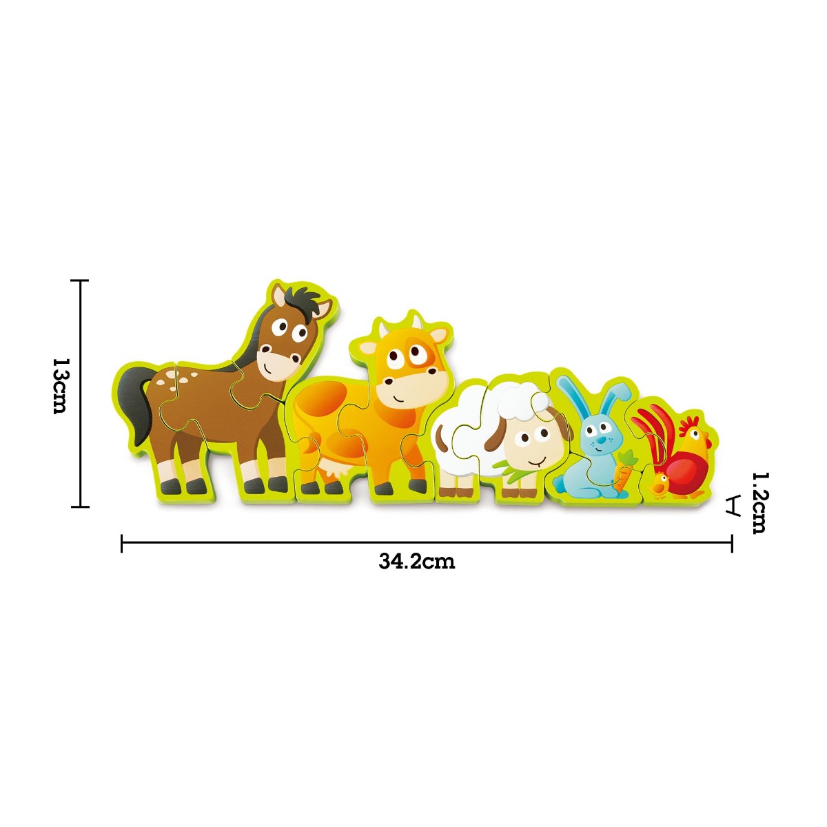 Puzzle din lemn Hape Numere si Animale de la Ferma - poza 2