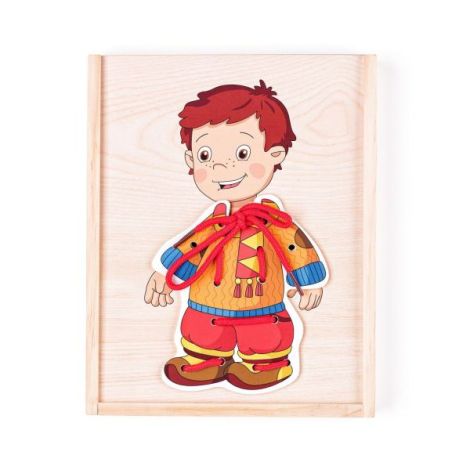 Puzzle din lemn - Imbraca baietelul - poza 1