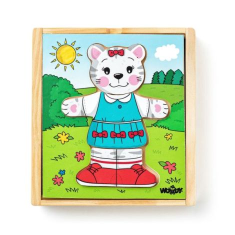 Puzzle din lemn - Imbraca pisica - poza 1