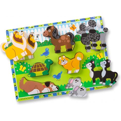 Puzzle din lemn in relief cu animale de companie Melissa and Doug 3724 - poza 2