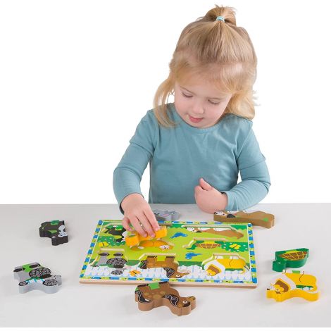 Puzzle din lemn in relief cu animale de companie Melissa and Doug 3724 - poza 4