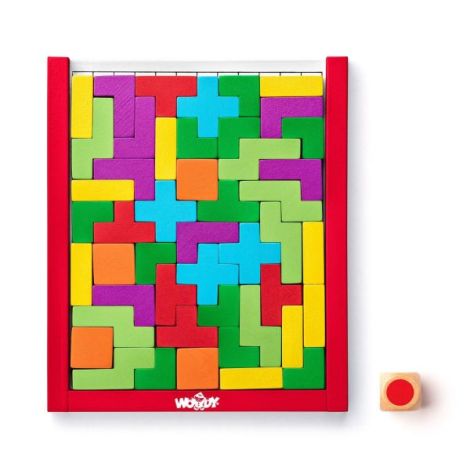 Puzzle din lemn - Joc cu forme si zar - poza 1
