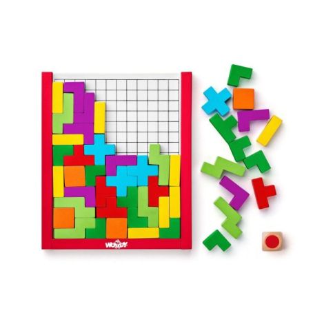 Puzzle din lemn - Joc cu forme si zar - poza 2