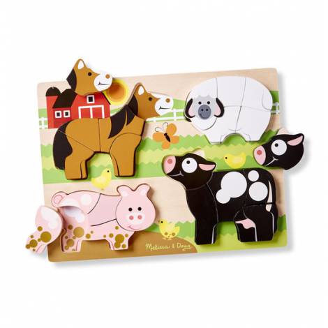 Puzzle din lemn Jumbo Ferma Melissa and Doug - poza 1