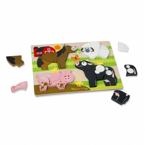 Puzzle din lemn Jumbo Ferma Melissa and Doug - poza 3