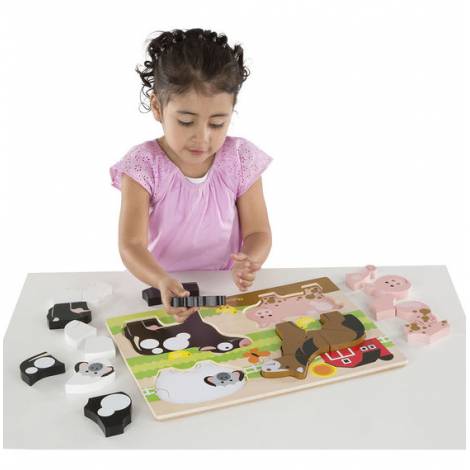 Puzzle din lemn Jumbo Ferma Melissa and Doug - poza 5