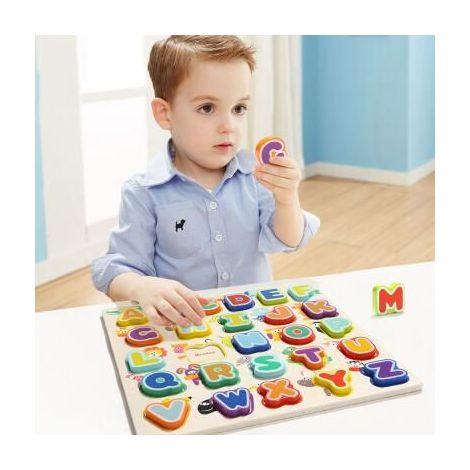 Puzzle din lemn - litere si animalute - poza 2