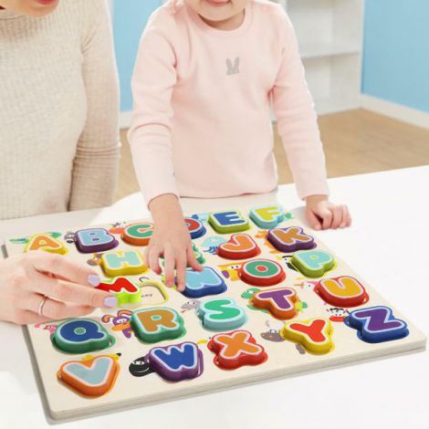 Puzzle din lemn - litere si animalute - poza 5