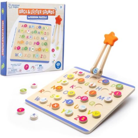 Puzzle din lemn - litere & sunete in lb. engleza - poza 1