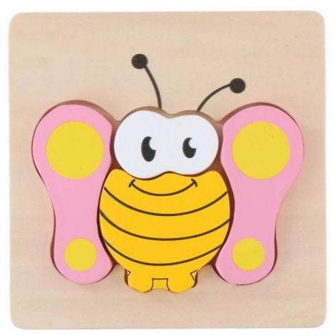 Puzzle din lemn Marionette Fluture 5 piese - poza 1