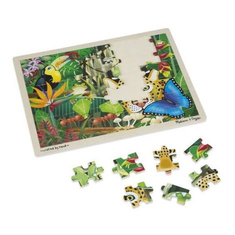 Puzzle din lemn padurea tropicala Melissa and Doug - poza 1
