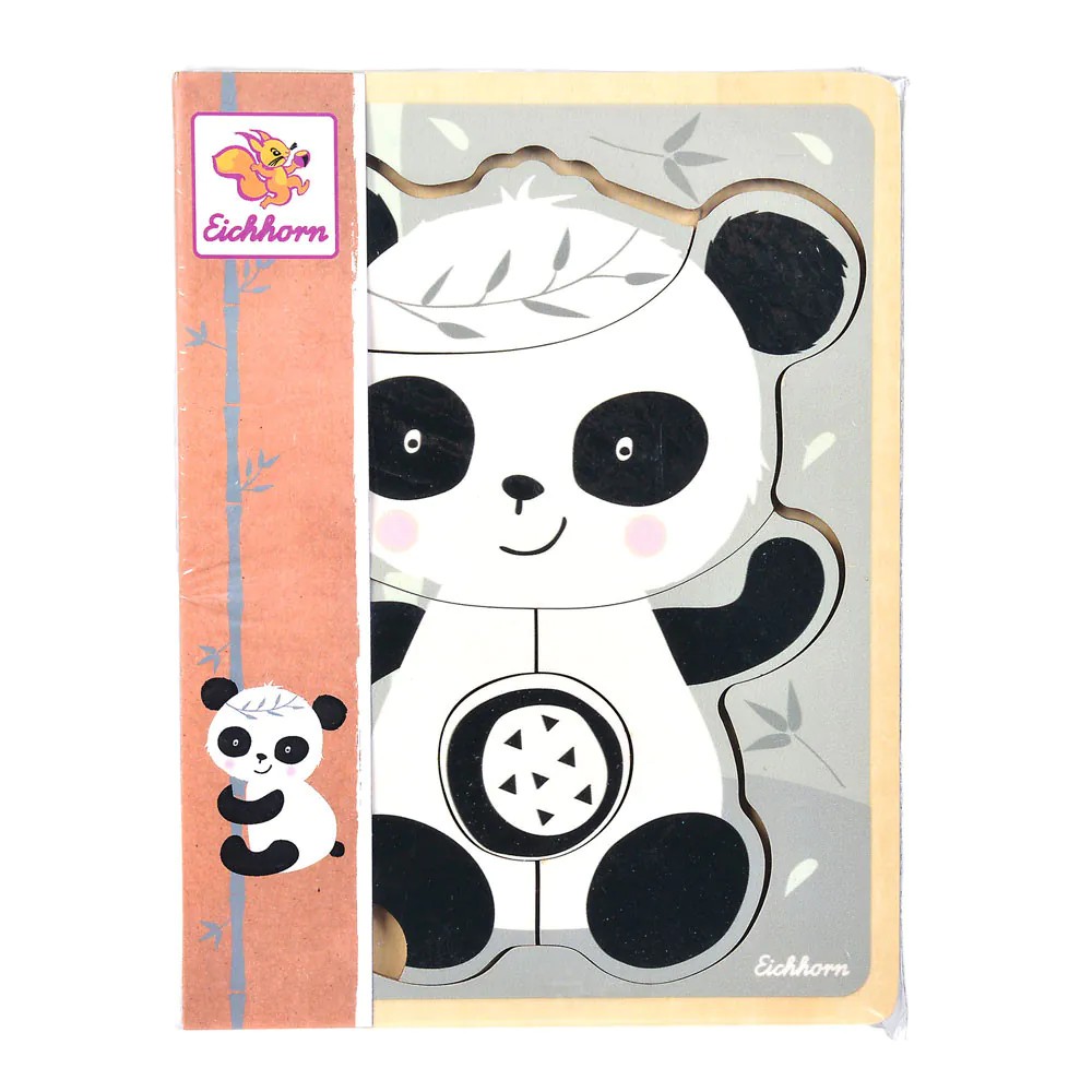Puzzle din lemn pentru bebelusi Panda Eichhorn 15 x 20 cm - poza 1