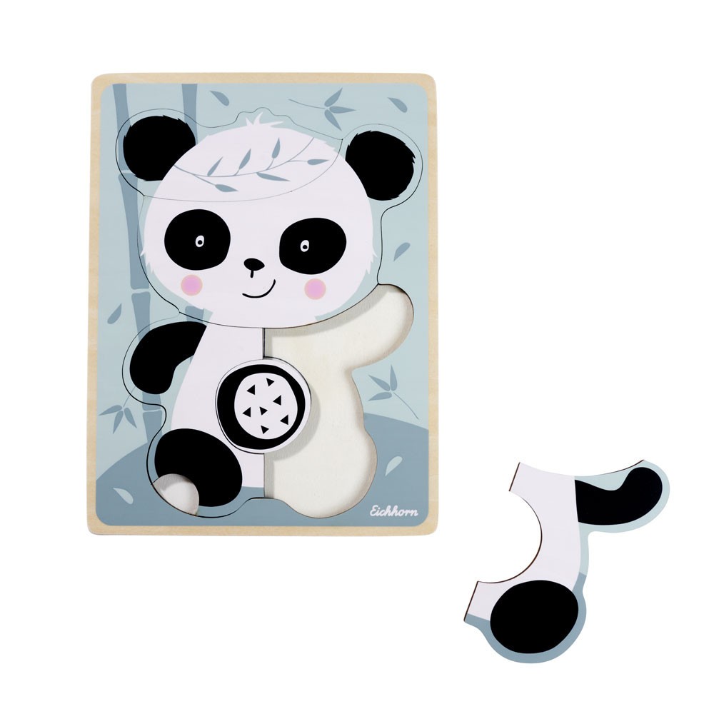 Puzzle din lemn pentru bebelusi Panda Eichhorn 15 x 20 cm - poza 2