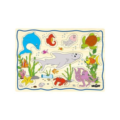 Puzzle din lemn pentru copii cu animale de la ferma - poza 2