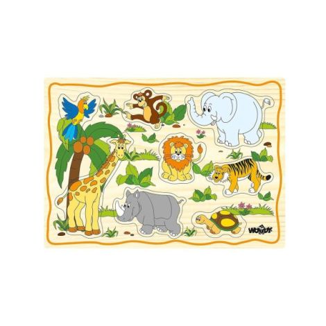 Puzzle din lemn pentru copii cu animale de la ferma - poza 4