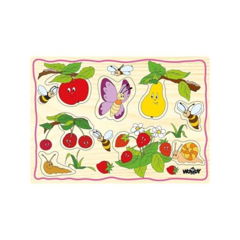 Puzzle din lemn pentru copii cu animale de la ferma - poza 5