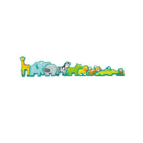 Puzzle din lemn pentru copii cu litere si animale salbatice - poza 5