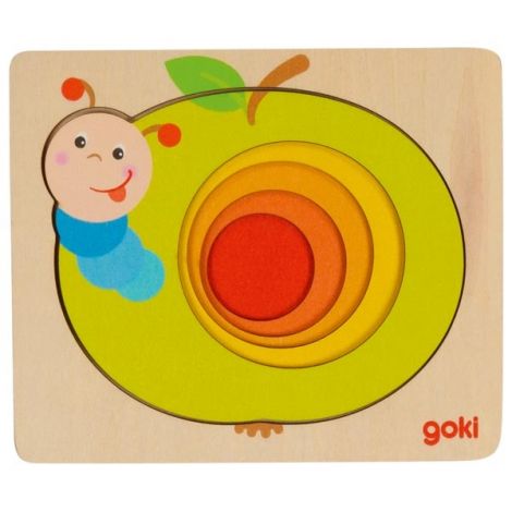 Puzzle din lemn stratificat Omida si Marul - poza 1