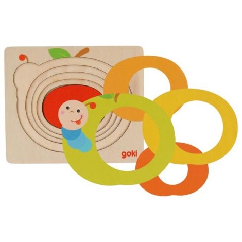 Puzzle din lemn stratificat Omida si Marul - poza 2