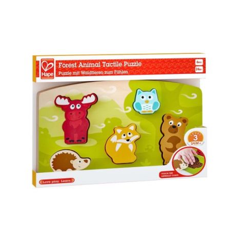 Puzzle din lemn tactil - Animale din padure - poza 5