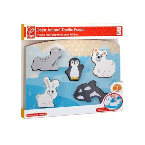 Puzzle din lemn tactil - Animale polare - poza 4