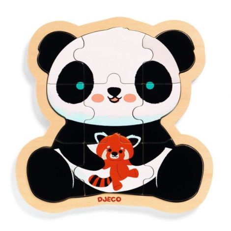 Puzzle din lemn Ursuletul Panda, Djeco - poza 2