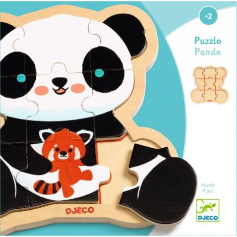 Puzzle din lemn Ursuletul Panda, Djeco - poza 3