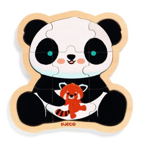 Puzzle din lemn Ursuletul Panda, Djeco - poza 4
