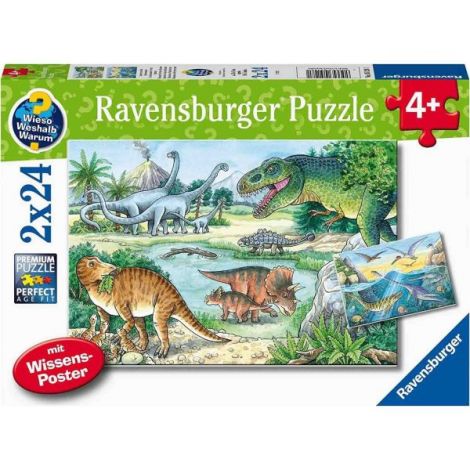 Puzzle Dinozauri, 2X24 Piese - poza 3