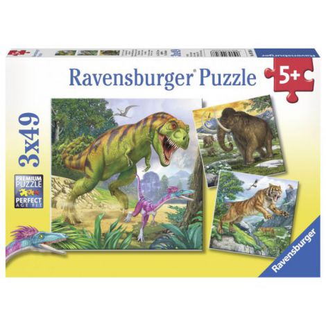 Puzzle dinozauri, 3x49 piese - poza 1