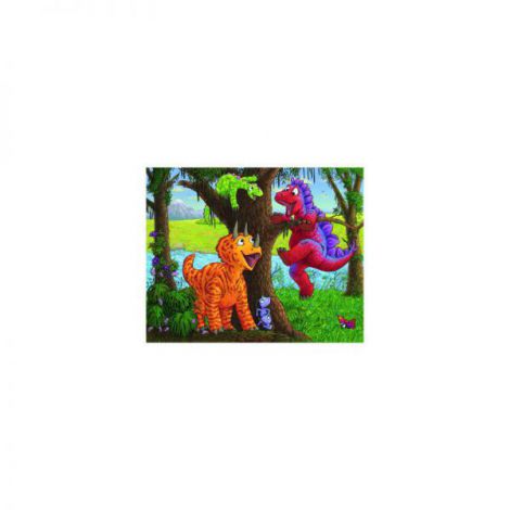 PUZZLE DINOZAURI LA RAU, 2x24 PIESE - poza 3