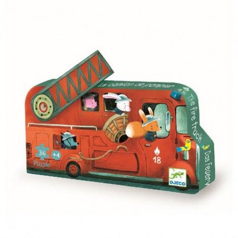 Puzzle Djeco - Mașina de pompieri - poza 1