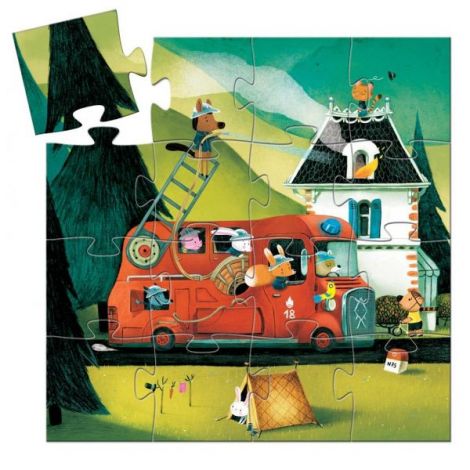 Puzzle Djeco - Mașina de pompieri - poza 2