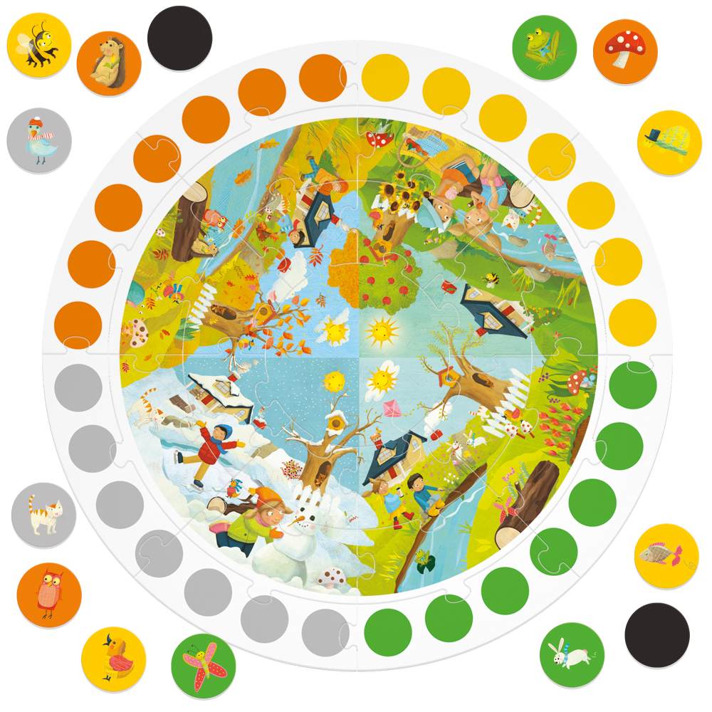 Puzzle educativ rotund Sa Invatam Anotimpurile Headu - poza 2
