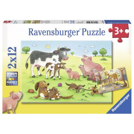 Puzzle familii animale, 2x12 piese - poza 1
