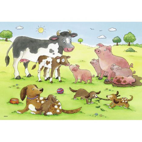Puzzle familii animale, 2x12 piese - poza 2
