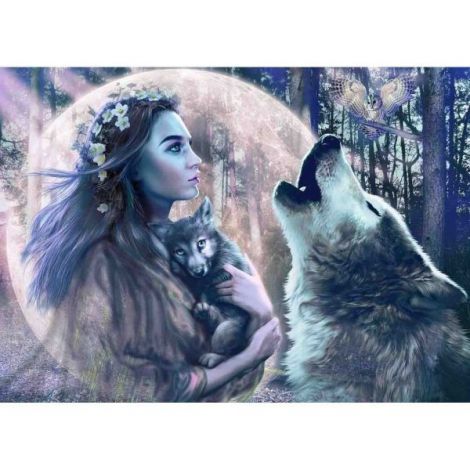 Puzzle Femeie Cu Lupi, 1000 Piese - poza 1