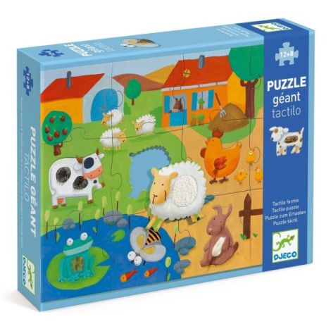 Puzzle gigant tactil Ferma, Djeco - poza 1