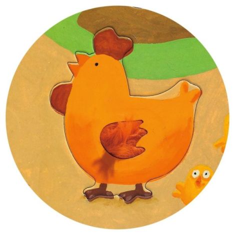 Puzzle gigant tactil Ferma, Djeco - poza 3