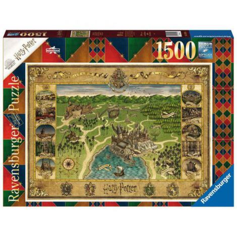 PUZZLE HARTA HOGWARTS, 1500 PIESE - poza 1