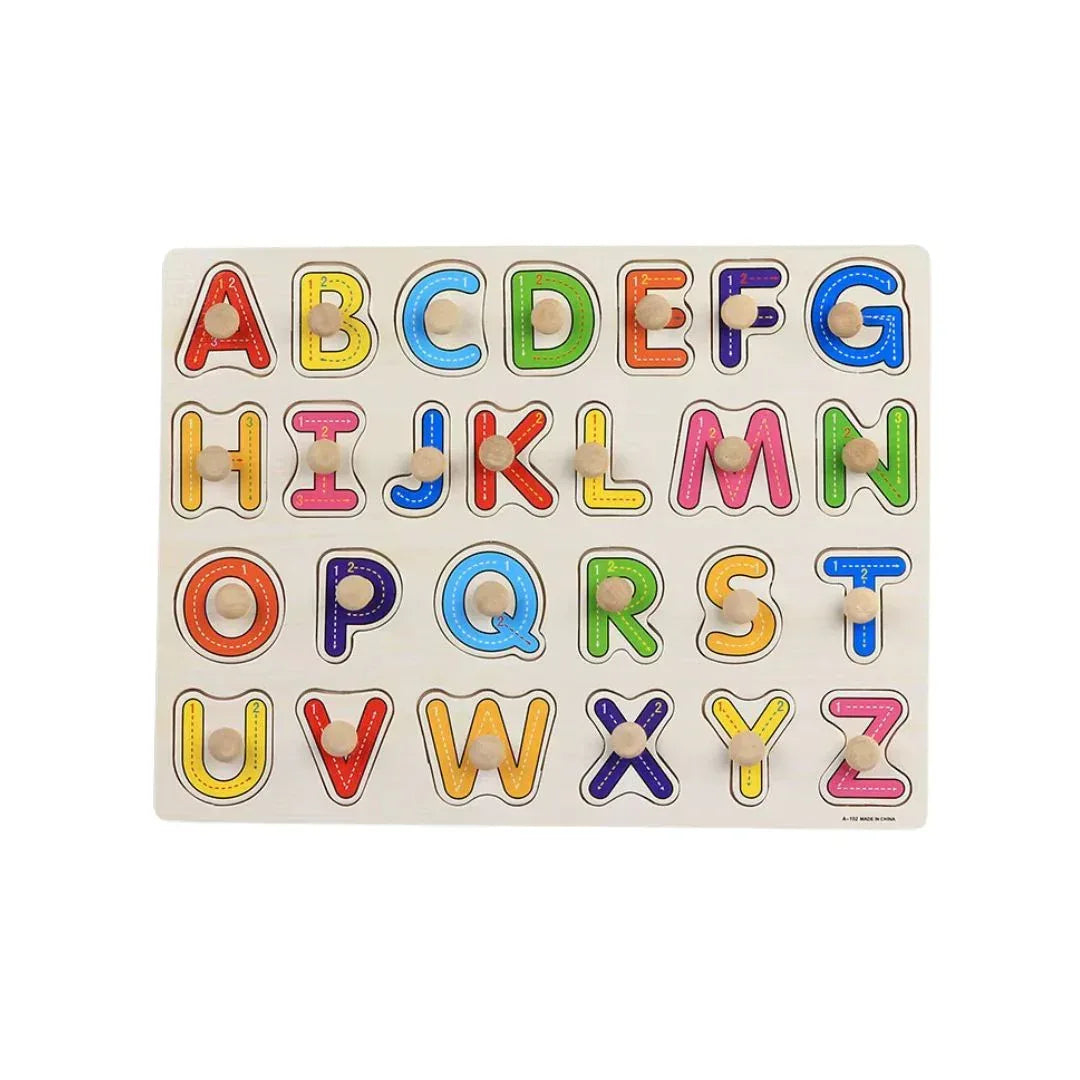 Puzzle incastru din lemn - 26 Litere, 2 ani+ - Default Title