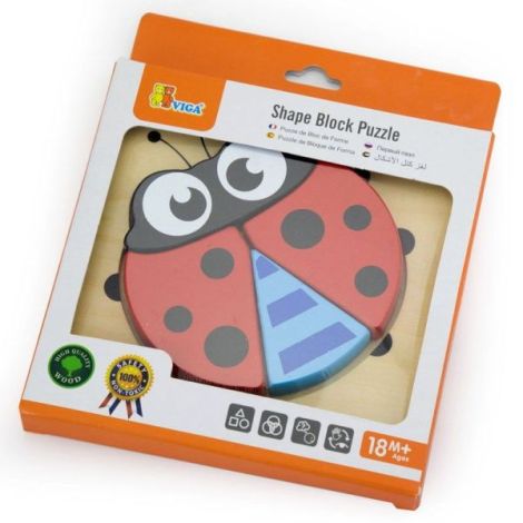 Puzzle incastru din lemn Buburuza - poza 2