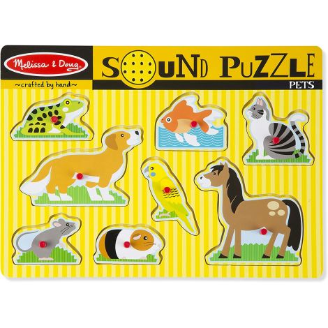 Puzzle incastru din lemn cu sunete Animale de companie Melissa and Doug 730 - poza 1