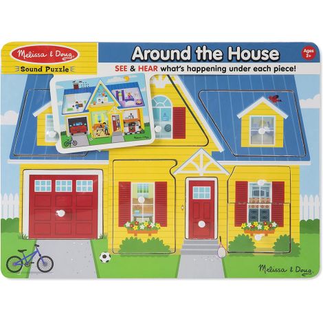 Puzzle Incastru Din Lemn Cu Sunete Casa mea, pentru 2 ani, Melissa and Doug 734 - poza 1