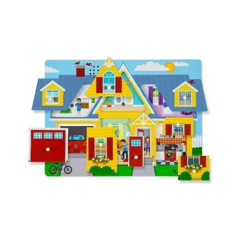 Puzzle Incastru Din Lemn Cu Sunete Casa mea, pentru 2 ani, Melissa and Doug 734 - poza 3