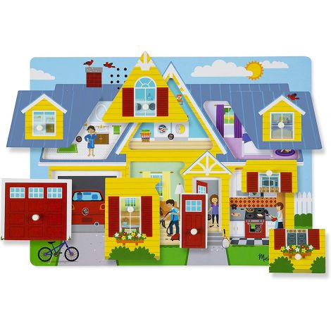 Puzzle Incastru Din Lemn Cu Sunete Casa mea, pentru 2 ani, Melissa and Doug 734 - poza 4